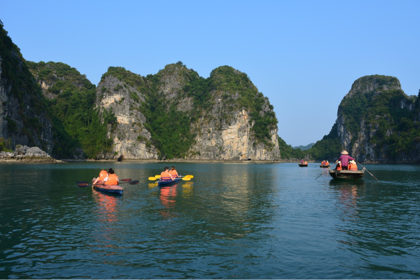 Kayak à baie d'Halong